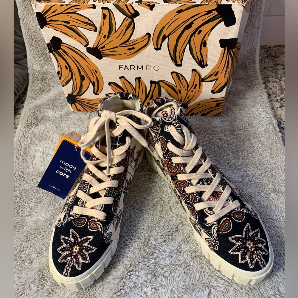 NEW Farm Rio Sweet Mermaids Platform High Top Sneakers Women’s 9.5 MSRP $180